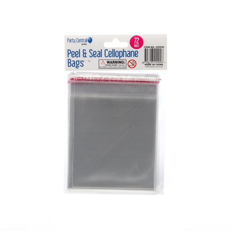 Premium Peel & Seal Cellophane Bags - 12cm x 16cm 72pk