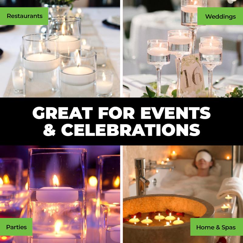 White Candle Floating Unscented 6pc