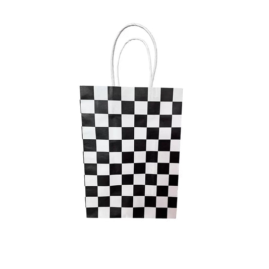 Paper Bag – Black & White Checkered 4PK 15*8*21CM