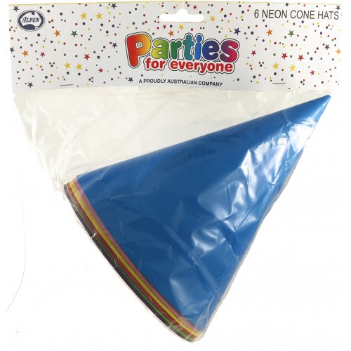 Cone Hats Neon 170mm Assorted Colours P6