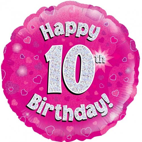 Happy 10th Birthday foil balloon 45 cm