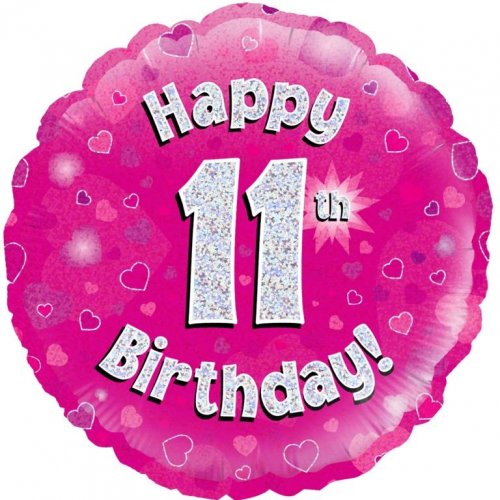 Happy 11th birthday foil balloon 45cm