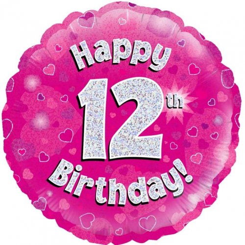 Happy 12th Birthday  foil balloon 45 cm