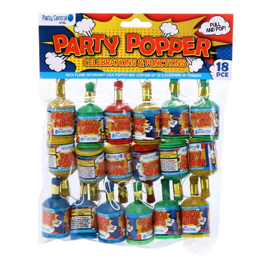 Party Poppers 18pk Kids party Favour