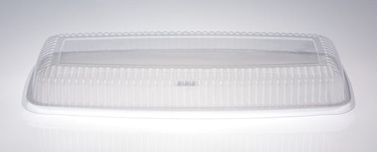 22" White Rectangular Serving Platter with clear Lid 1pc