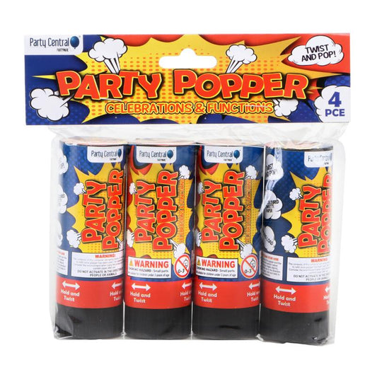 Party Popper 11cm 4pk