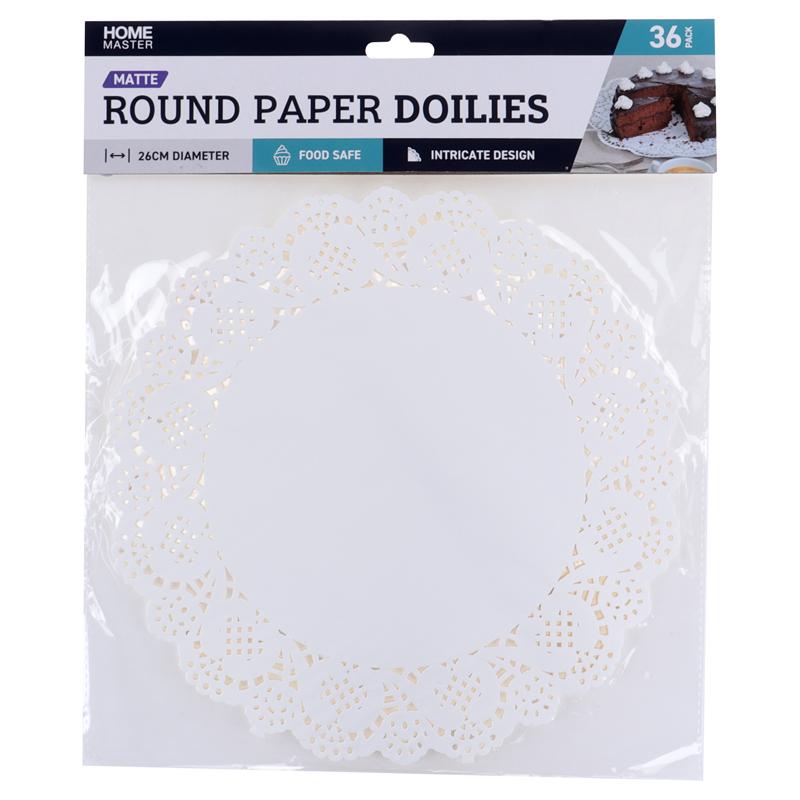 Doilies Round Lace Mat 26cm 36pk