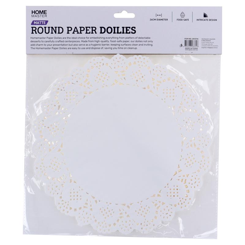 Doilies Round Lace Mat 26cm 36pk