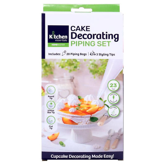 Kitchen Consumables Piping & Decorating Set 23pc - Includes 3 Styling Tips & 20 Bags