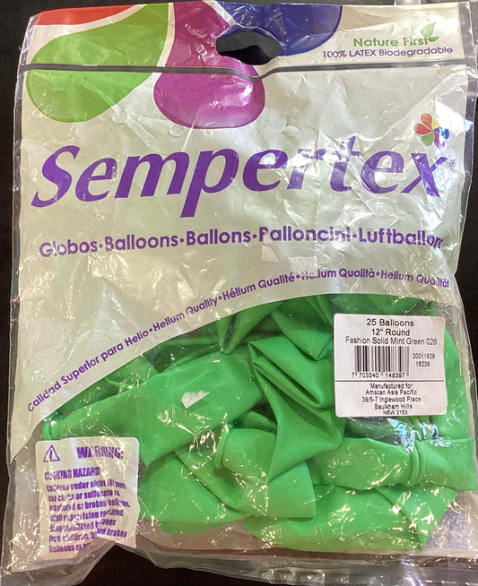 25 Balloons Fashion Solid Mint Green NIS Packaging & Party Supply