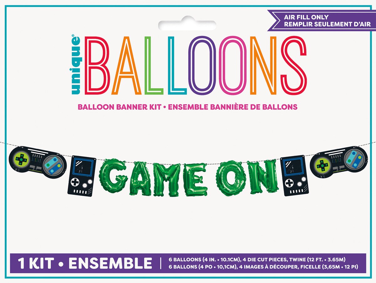 "Game On" 10.1cm (4") Foil Letter Balloon Kit