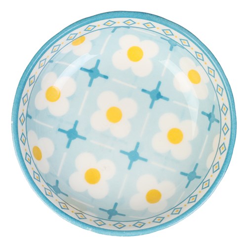 MOROCCAN DECO CERAMIC PINCH BOWL 10X2.5CM 12 ASSTD 1pc