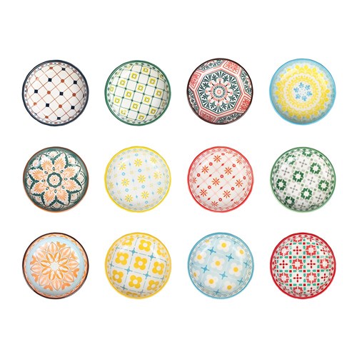 MOROCCAN DECO CERAMIC PINCH BOWL 10X2.5CM 12 ASSTD 1pc