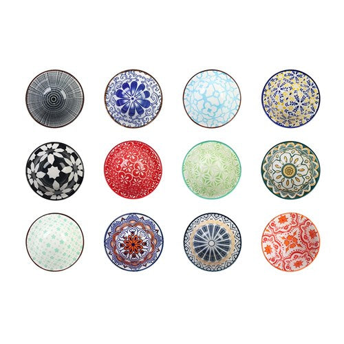 MOROCCAN DECO CERAMIC SERVING BOWL 8.5CM 12 ASSTD 1pc
