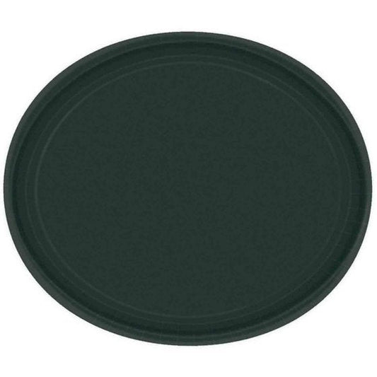 "Paper Plates Oval 12""/30.4cm Jet Black 20pk