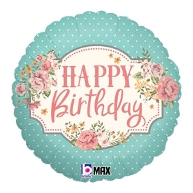 Vintage Round Helium Birthday Ballon