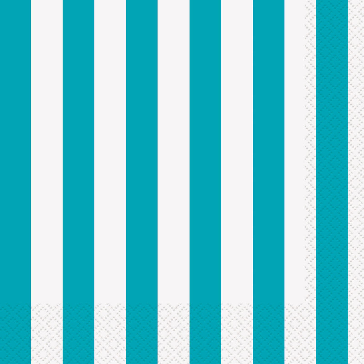STRIPES CARIBBEAN TEAL LUNCHEON NAPKINS 2PLY 33CM X 33CM (13" X 13") 16pk