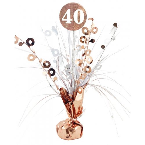 #40 Rose Gold & White Centerpiece Weight 165gm 1PC NIS Packaging & Party Supply