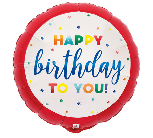 Dots & Stars Birthday Foil Balloon 43cm (17")