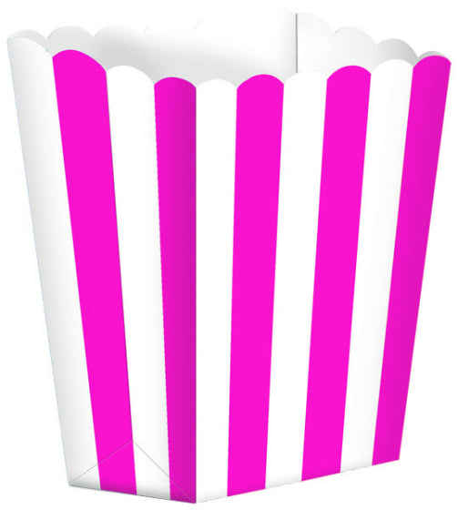 Treat Boxes Small Striped Bright Pink 5pk 13cm x 9.5cm