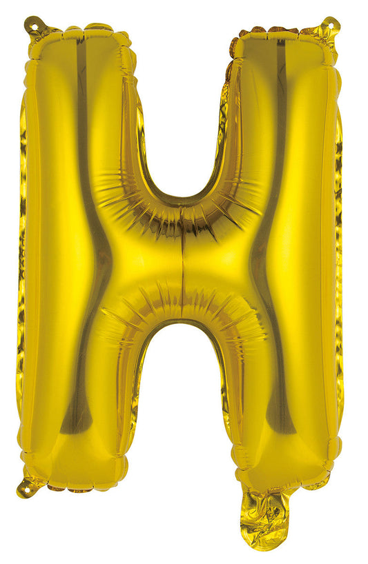 GOLD "H" ALPHABET FOIL BALLOON 35CM (14")