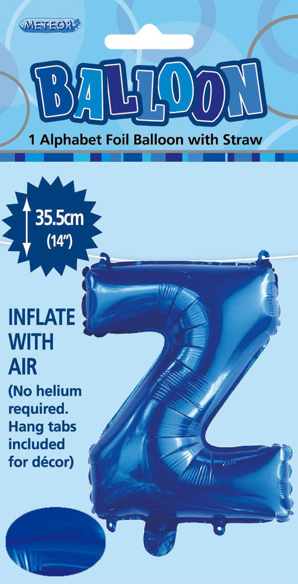 ROYAL BLUE "Z" ALPHABET FOIL BALLOON 35CM (14")