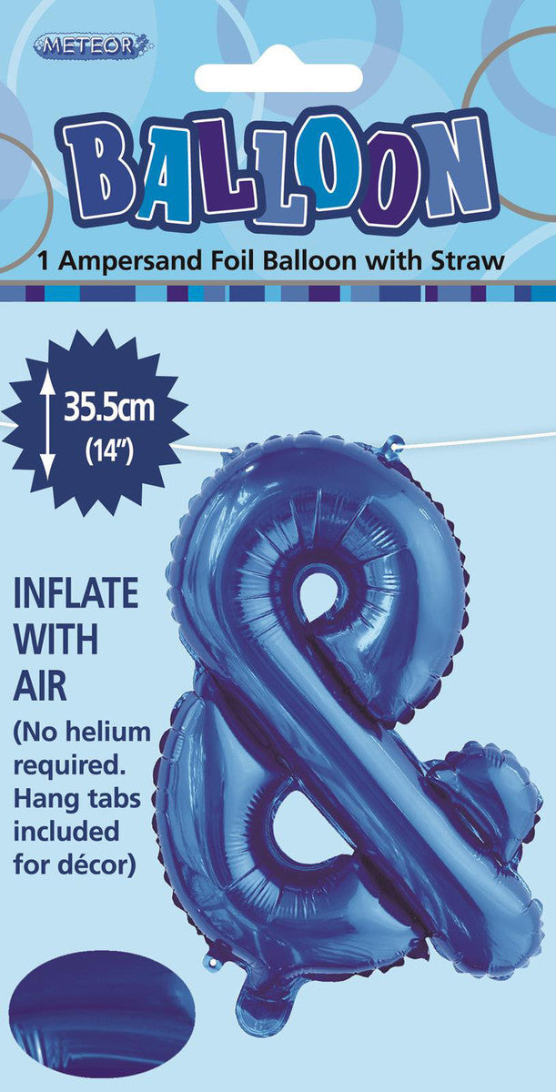 ROYAL BLUE "&" ALPHABET FOIL BALLOON 35CM (14")