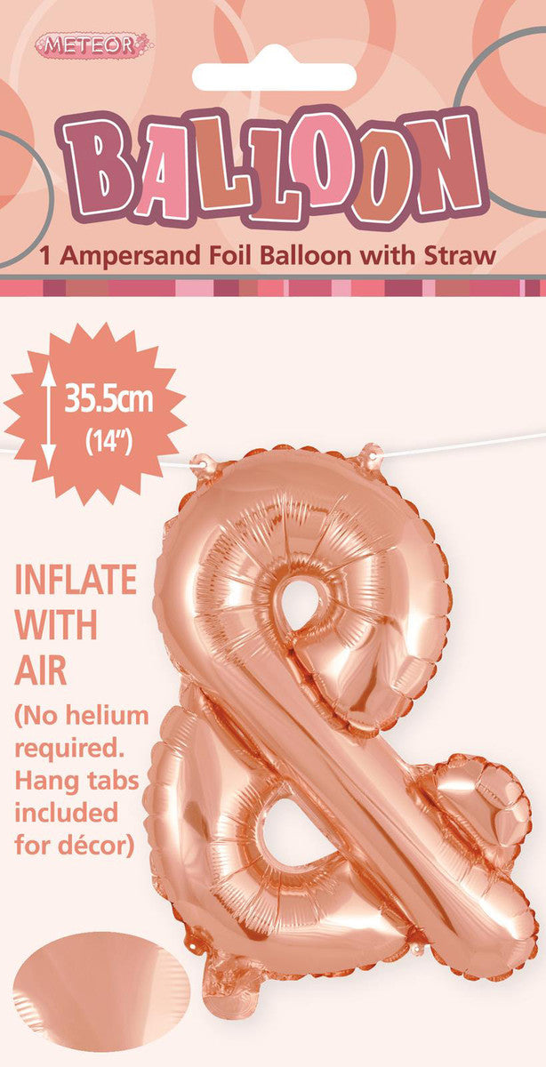 ROSE GOLD "&" ALPHABET FOIL BALLOON 35CM (14")