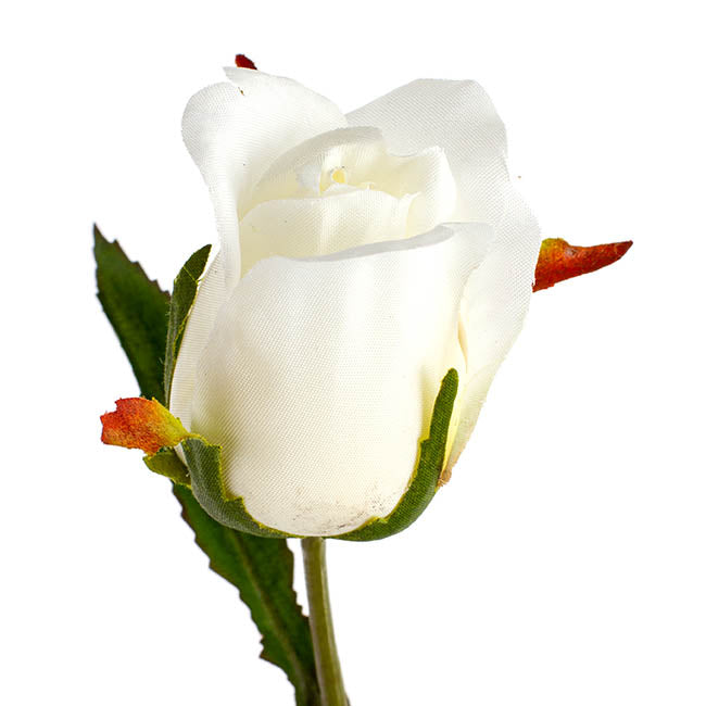 Siena Silk Rose Bud White (66cmH) 1pc
