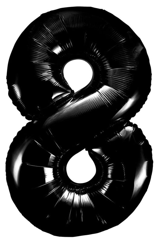 Black "8" Numeral Foil Balloon 86cm (34")