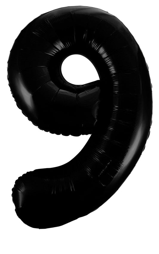 Black "9" Numeral Foil Balloon 86cm (34")