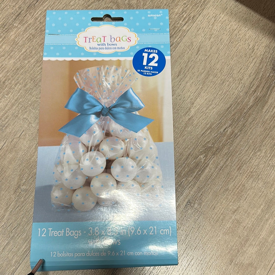 Treat Bags with Bows blue