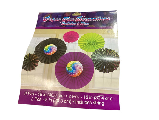 Paper Fan Decorations 6pcs