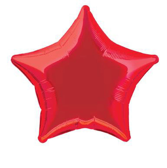 Red Star Shaped Foil Balloon 18"