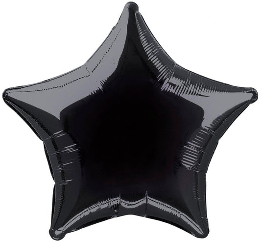 Black Star Shaped Foil Balloon 18"