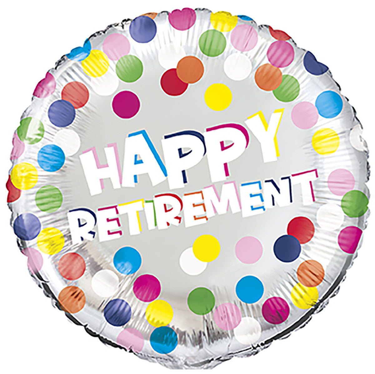 COLOURFUL DOT HAPPY RETIREMENT 45CM (18") Foil Balloon