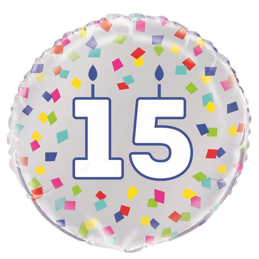 Rainbow Confetti "15" 45cm (18") Foil Balloon 1pc