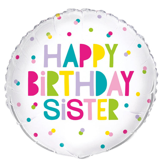 Happy Birthday Sister 45cm (18") Foil Balloon