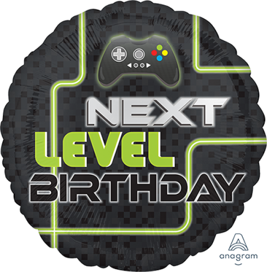 LEVEL UP NEXT LEVEL BIRTHDAY 45cm Foil Balloon 1pc
