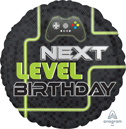 LEVEL UP NEXT LEVEL BIRTHDAY 45cm Foil Balloon 1pc