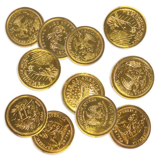 Kids Party Favour GOLD COINS 12PCS