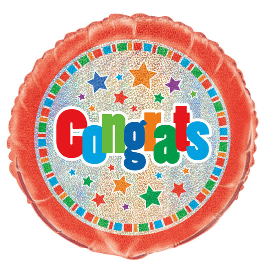 CONGRATULATIONS PRISMATIC FOIL BALLOONS  45CM (18")