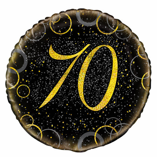 GLITZ GOLD "70" BIRTHDAY 45CM (18") FOIL BALLOON