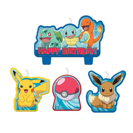 POKEMON CLASSIC HAPPY BIRTHDAY Candle Set 4pk