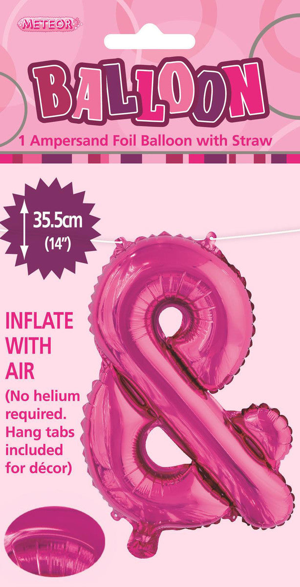 HOT PINK "&" ALPHABET FOIL BALLOON 35CM (14")