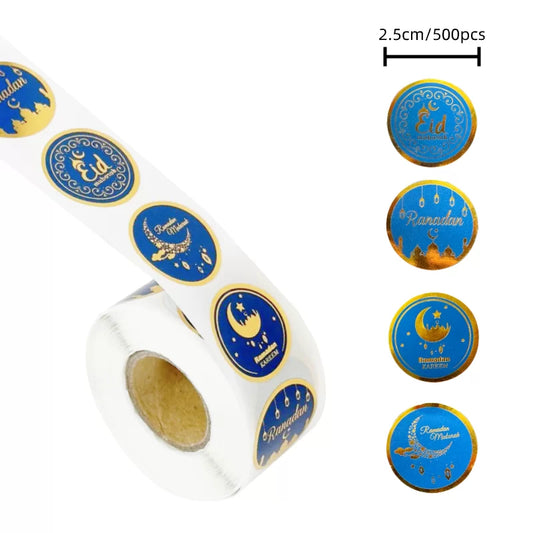 Ramadan / EID Mubarak Gift Stickers 2.5cm 500pcs