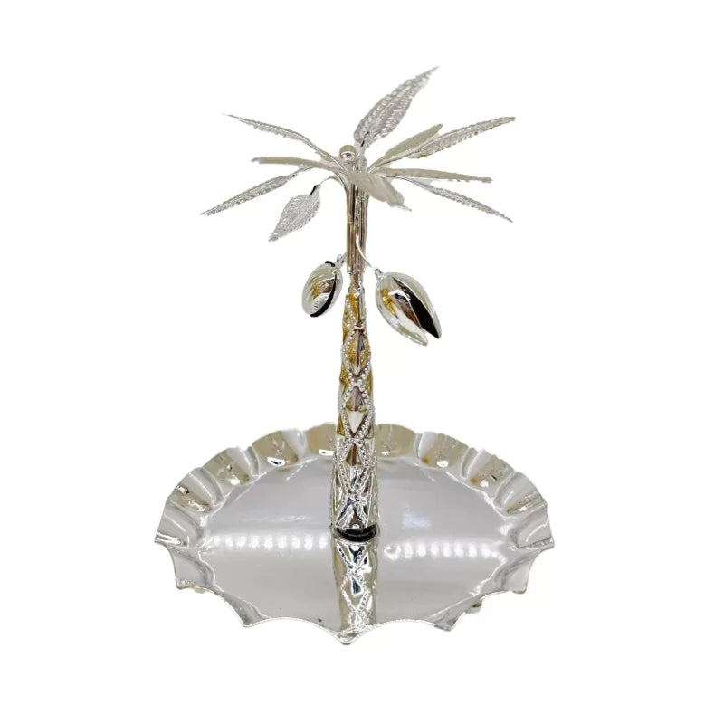 Palm Tree Serving Tray – Silver 17*17cm 1pc