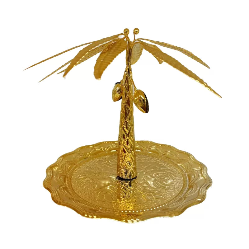 Palm Tree Serving Tray – Gold 24.5*24.5*20cm 1pc