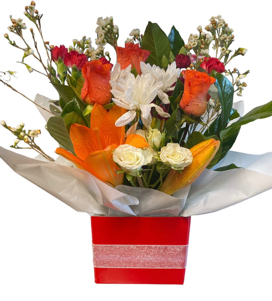 Orange Rose and Lillies