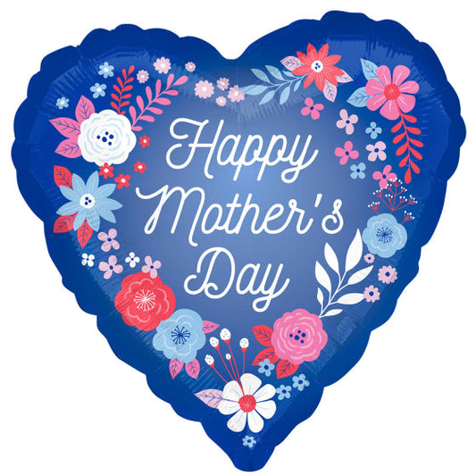 Happy Mother's Day Blue Artful Florals 45cm 1pc